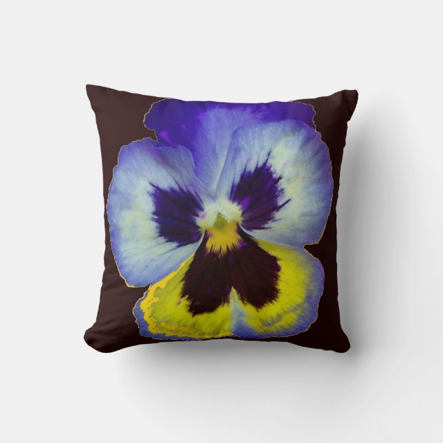Coussin pourpre de couleur d'aubergine de pensée (Recto)