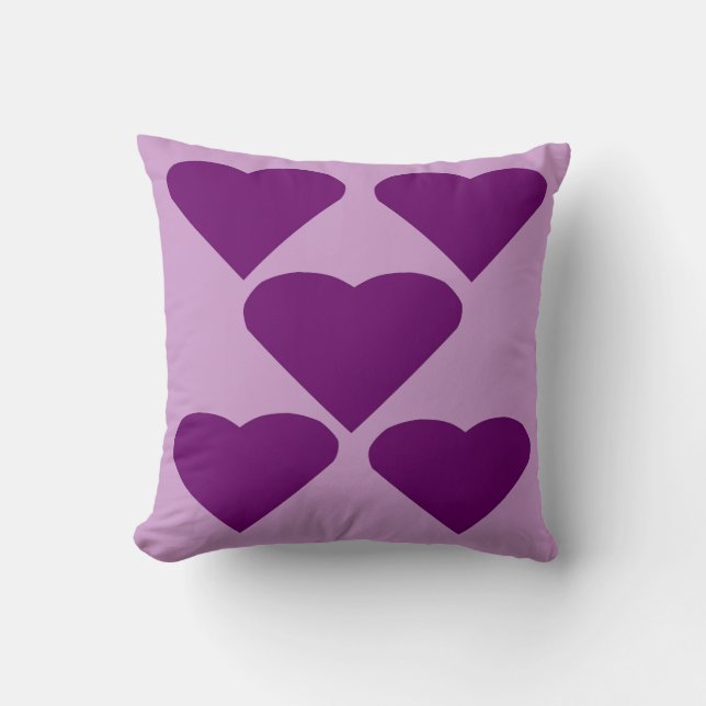 Coussin pourpre de coussin de coeurs d'amour (Recto)