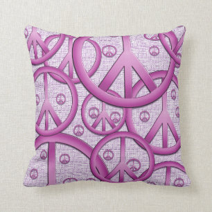 Coussin pourpre de signe de paix