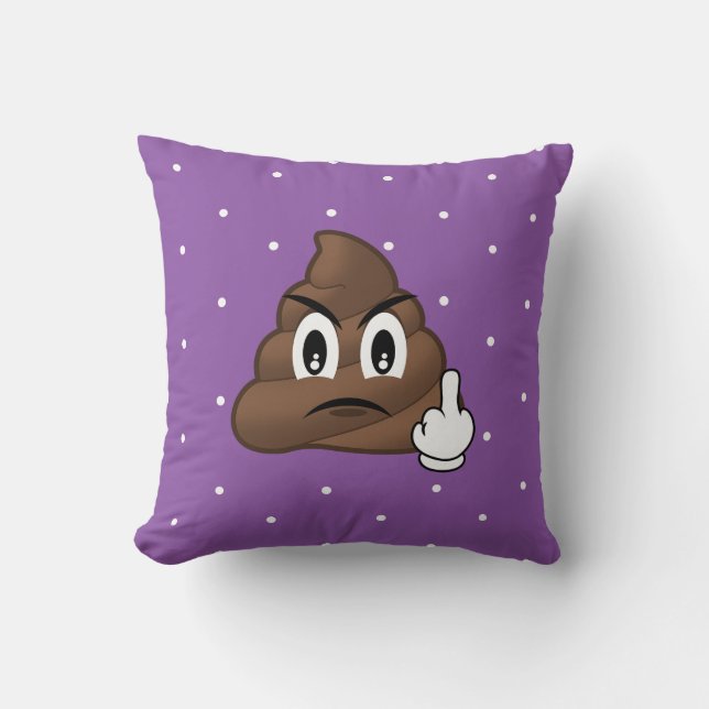 Coussin pourpre d'Emoji de dunette de doigt moyen (Recto)