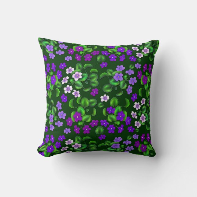 Coussin pourpre foncé de fleurs de violette de (Recto)