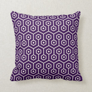 Coussin Pourpre moderne de motif de nid d'abeilles