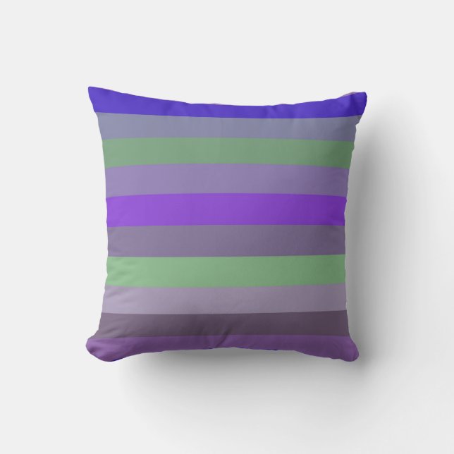 Coussin Pourpre Royal, Gris, Vert Sauge, Lavande, Magenta (Recto)