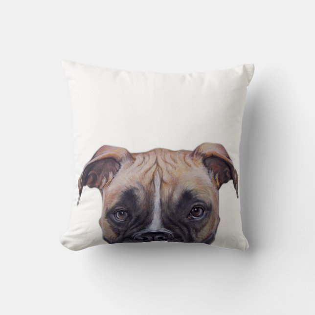 Coussin Poursuivez le boxeur, copie originale de peinture (Recto)