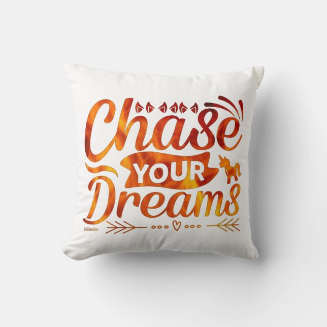 Coussin POURSUIVEZ VOS RÊVES cadeau de citation motivation (Recto)