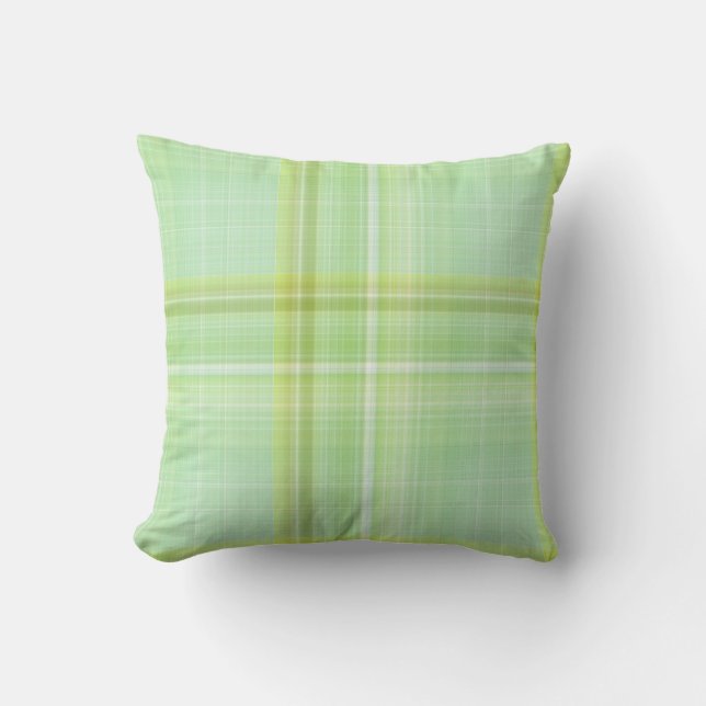Coussin Pousse Verte Vert Pastel Carreaux (Recto)