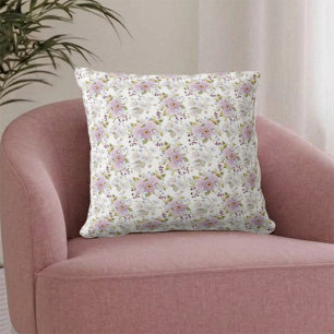 Coussin Poussière Botanique Fleur Sauvage Aquarelle Floral