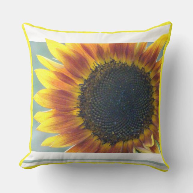 Coussin Poussière De Tournesol Orange Jaune. Couleur de l' (Recto)