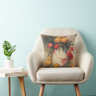 Coussin Poussins de Pâques vintages, Oeufs aux fleurs de t