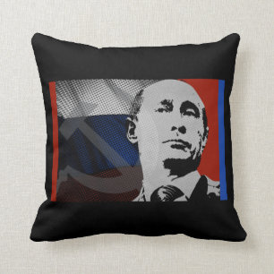 Coussin Poutine avec le drapeau russe