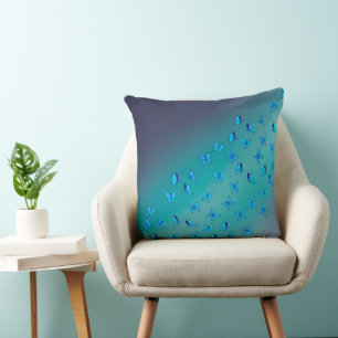 Coussin Poutres et papillons verts Abstraits