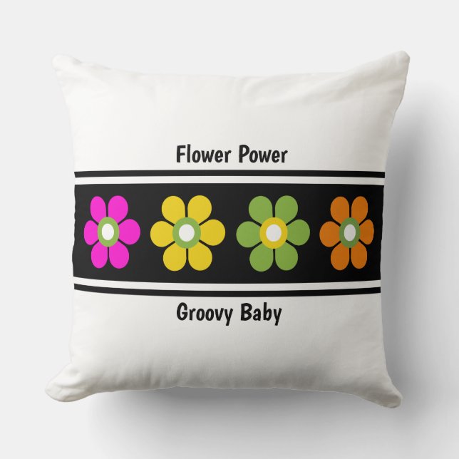 Coussin Pouvoir Fleuriel Moderne du Milieu du Siècle (Recto)