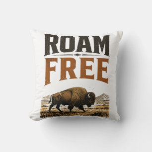 Coussin Prairie de bison sauvage vintage extérieur Liberté
