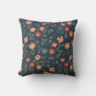 Coussin Prairie de Fleurs Sauvages de Minuit