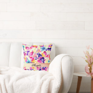 Coussin Prairie de fleurs sauvages Fleurs shabby