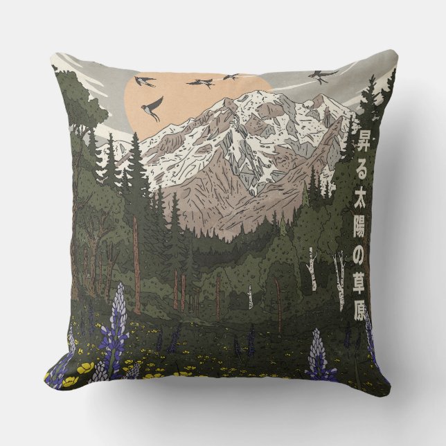 Coussin Prairie du Soleil Levant (Recto)
