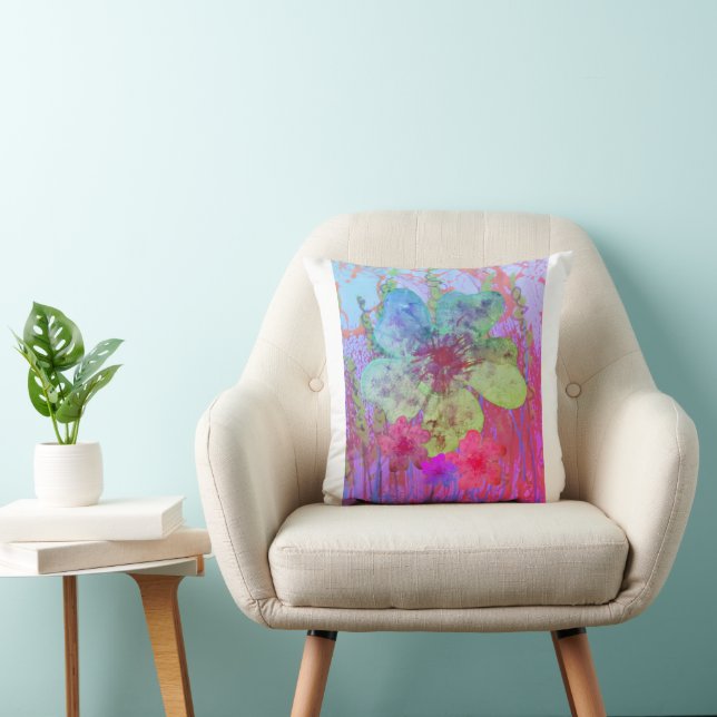 Coussin Prairie-Fleurie-Abstraite-Rêveuse (Chaise)