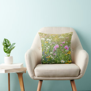 Coussin Prairie fleurie estivale