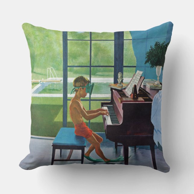 Coussin Pratique en matière de piano de Poolside (Recto)