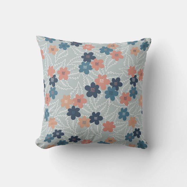 Coussin Pré aux fleurs printanières colorées (Recto)