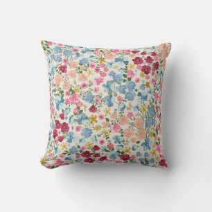 Coussin pré du milieu de l'été, motif plante en fleurs.