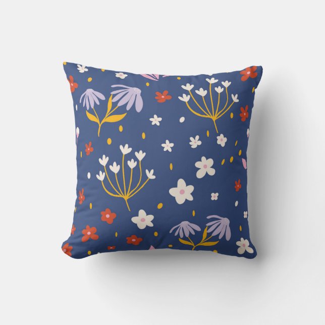 Coussin Pré Fleur sauvage lunaire (Recto)