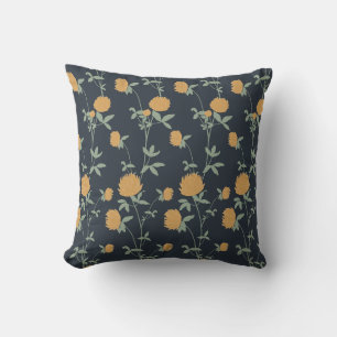 Coussin Pré fleuri botanique rétro Trèfle Jardin de minu