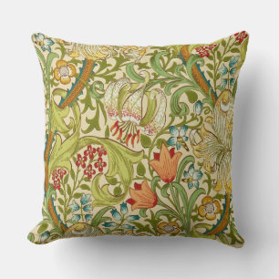Coussin Pre-Raphaelite d'or de cru de lis de William