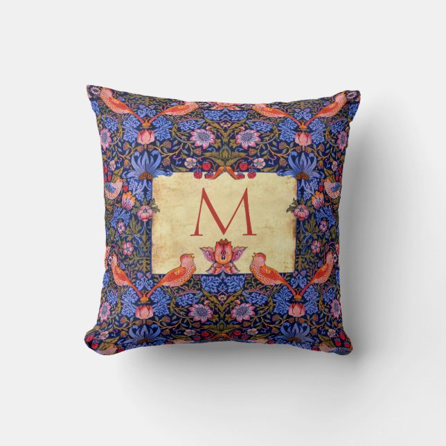Coussin Pré Raphaelite Wm. MONOGRAMME PERSONNALISABLE Morr (Recto)