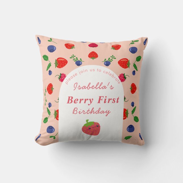 Coussin Premier Anniversaire de Strawber Berry  (Recto)
