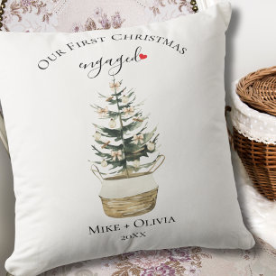Coussin Premier arbre de Noël engagé Nœud doré Photo perso