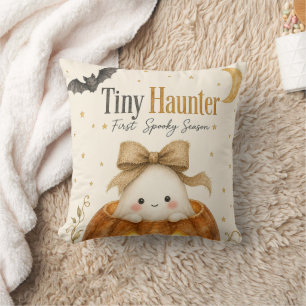 Coussin Premier bébé de saison effrayante Halloween aquare
