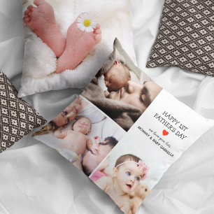 Coussin Premier cadeau de Fête des pères   Collage photo m