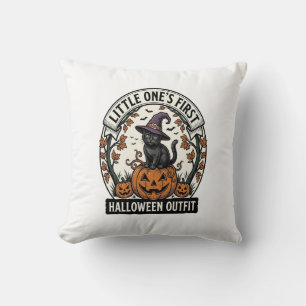Coussin Premier déguisement d'Halloween Vintage Chat Noir