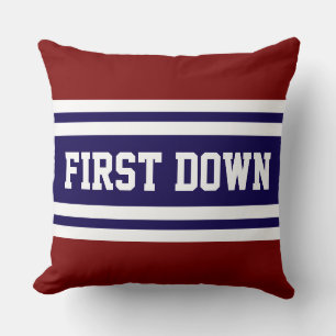 Coussin PREMIER DOWN Navy Deep Red White Racing Stripes