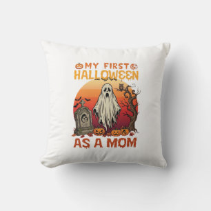 Coussin Premier Fantôme de Maman Halloween Pierre Tombale
