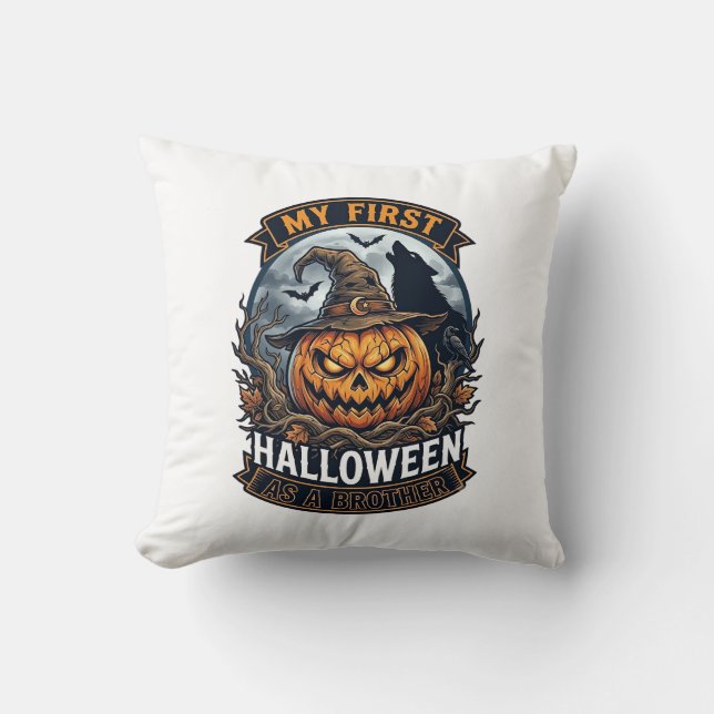 Coussin Premier Halloween en tant que frère Pumpkin Wolf M (Recto)