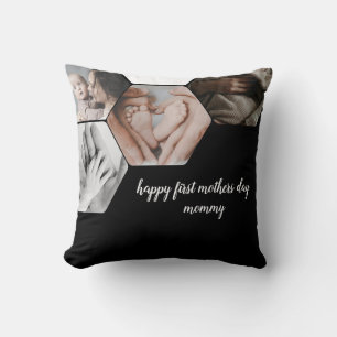 Coussin Premier jour de fête des mères personnalisé 4photo
