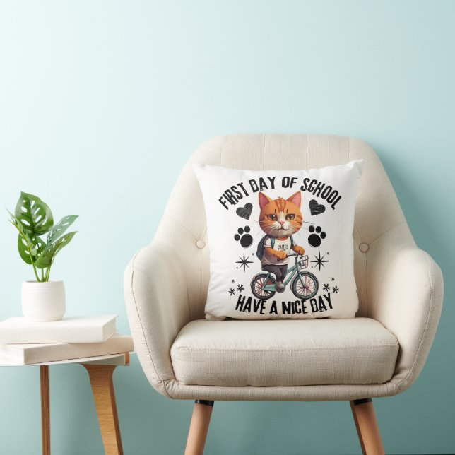 Coussin Premier Jour D'École Passez Une Bonne Journée (Chaise)
