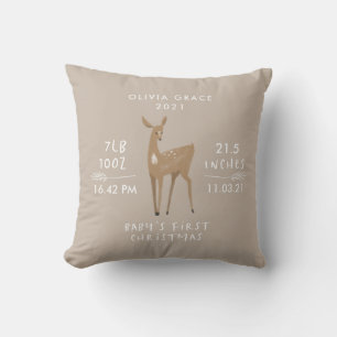 Coussin Premier Noël 1 photo bébé détails cerf Céramique