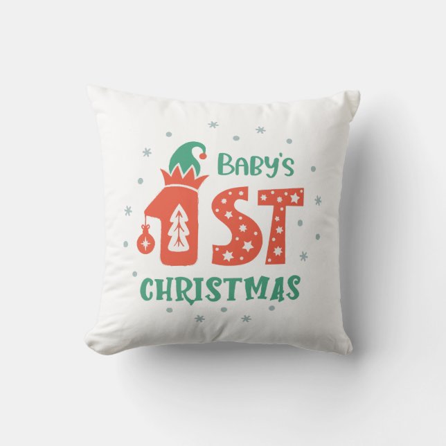 Coussin Premier Noël de bébé  (Recto)