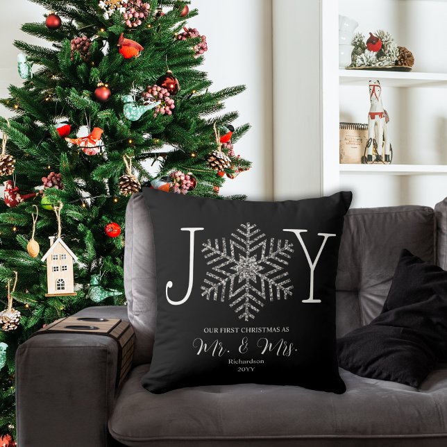 Coussin Premier Noël de Joy Snowflake en tant que Monsieur (Créateur téléchargé)