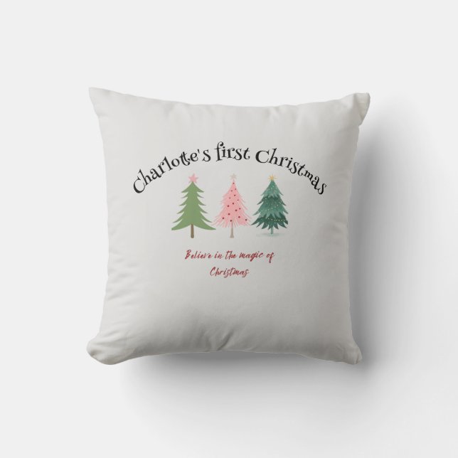 Coussin - Premier Noël = texte de personnaliser et (Recto)