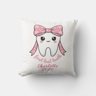 Coussin Première Dent de Bébé Ruban Rose Kawaii