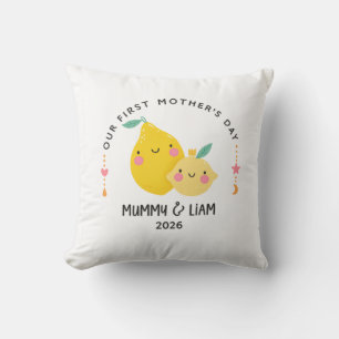 Coussin Première fête des Mères 2026 Maman & Bébé Citron M