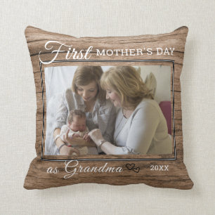 Coussin Première Fête des mères en grand-mère photo Bo