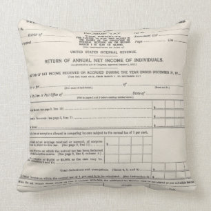 Coussin Première forme d'impôt sur le revenu de l'Améri