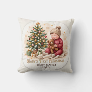 Coussin Première Noël de bébé Ornement personnalisé