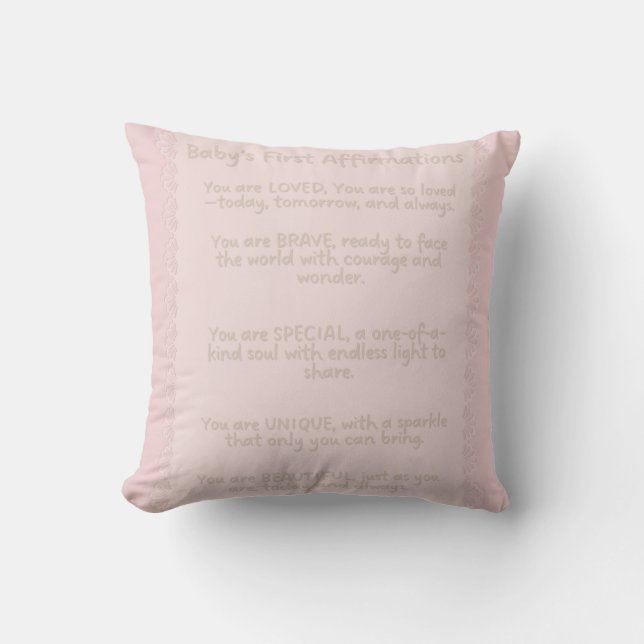Coussin Premières affiliations de bébé | Paroi de pépinièr (Recto)