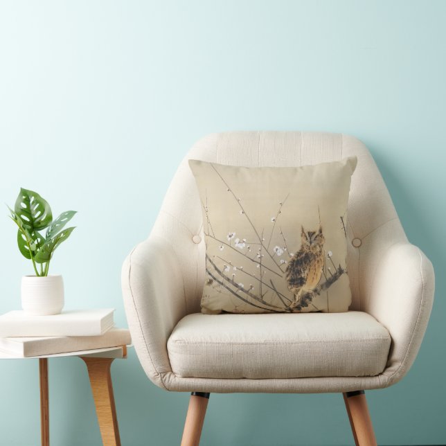 Coussin Premières Fleurs de Prunier par Nishimura Goun, Hi (Chaise)